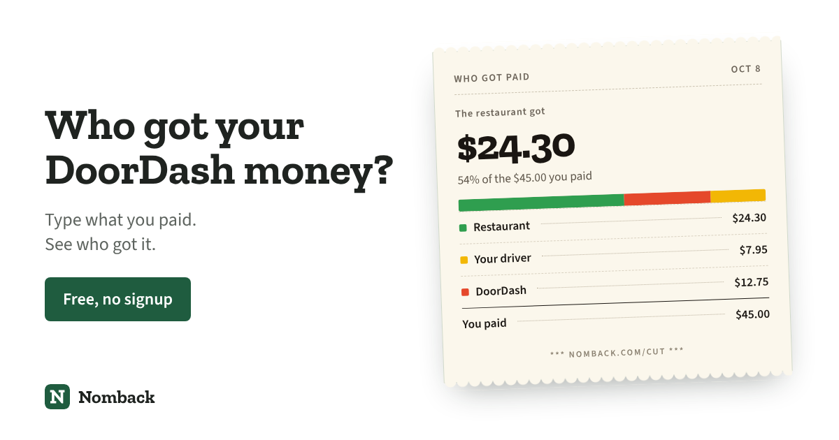 I made a DoorDash receipt that tells the truth
